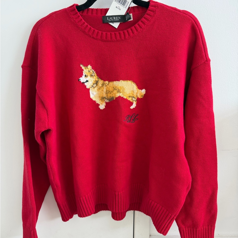 Lauren Ralph Lauren Corgi Sweater NWT XL